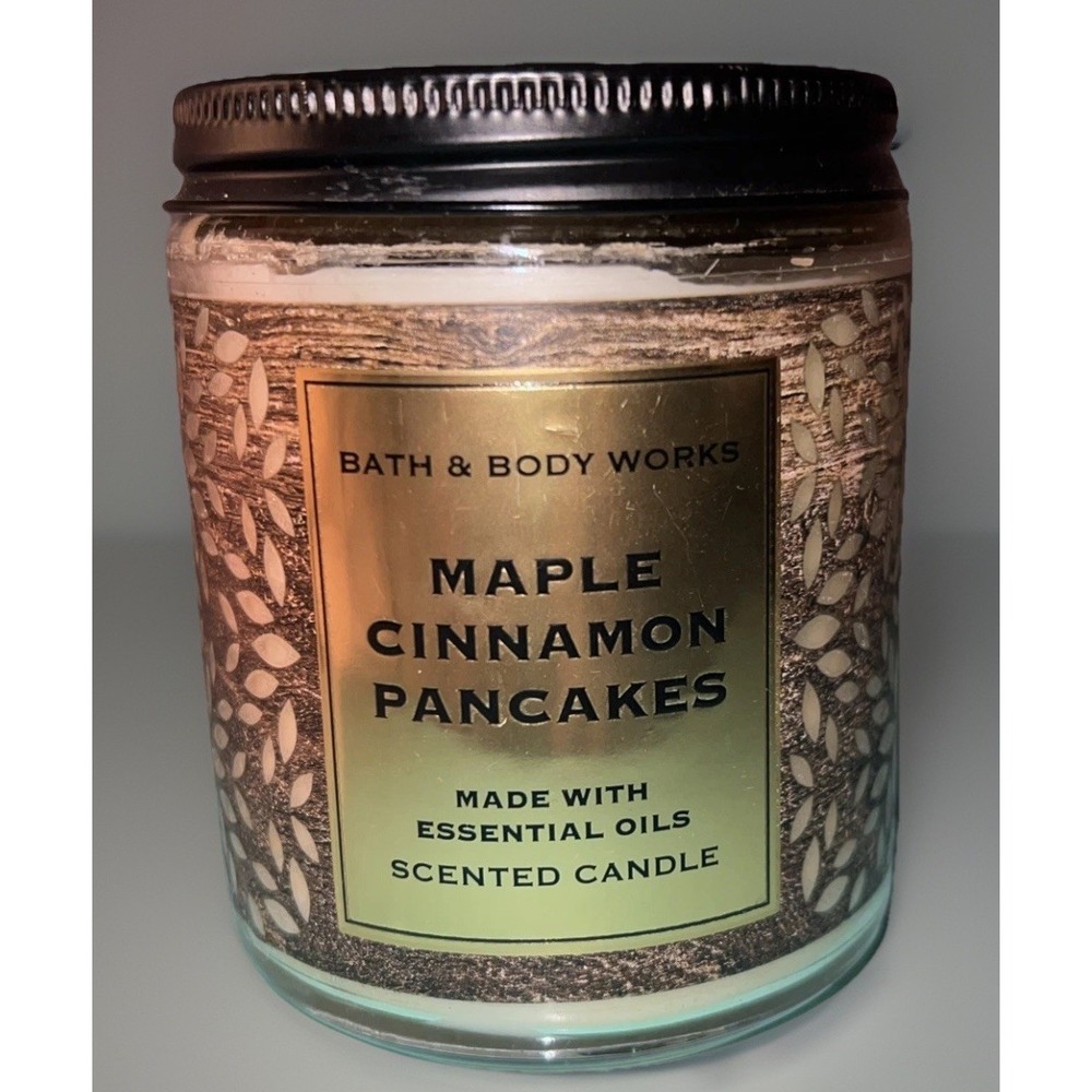 NEW Bath & Body Maple Cinnamon Pancakes Scented Candle 7 Oz Jar Essential Oils